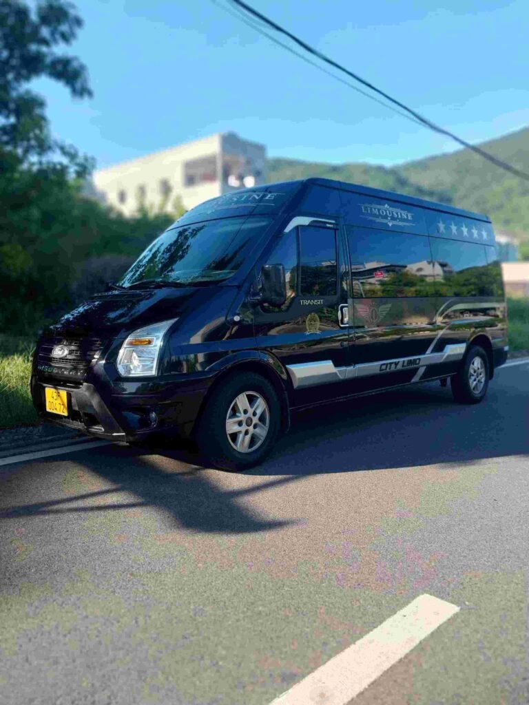 Spacious 16-seater minibus rental in Da Nang for large group trips and events.